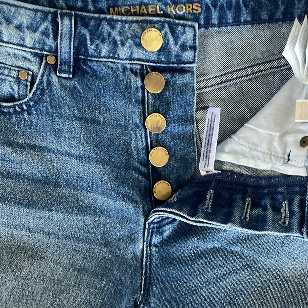 ♥️Michael Kors♥️ Blue Denim Jeans wide leg Capri. Size (0) - Picture 6 of 9